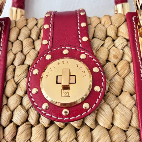 Michael Kors Santorini Raffia/Leather Braided Bag - Picture 4 of 10